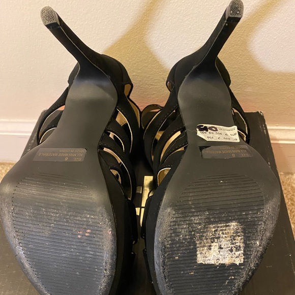 Excellent Condition Charlotte Russe Avalon Black Suede 
Stacked Pumps Stilettos - Picture 9 of 12